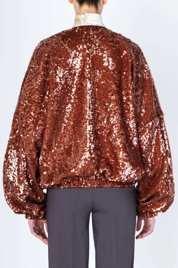 ALYSI BOMBER PAILLETTES CINNAMON- Cappotti E Giacche