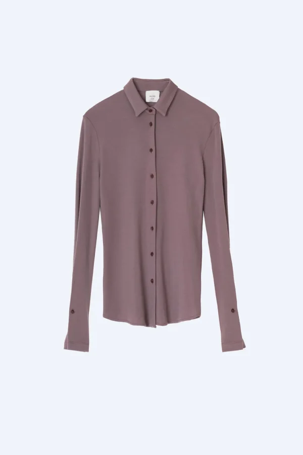 ALYSI CAMICIA SLIM JERSEY LANA- Topwear