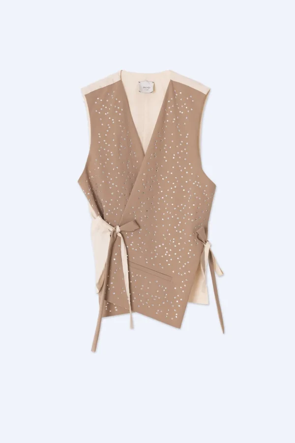 ALYSI GILET DESTRUTTURATO CON STRASS- Cappotti E Giacche | Topwear