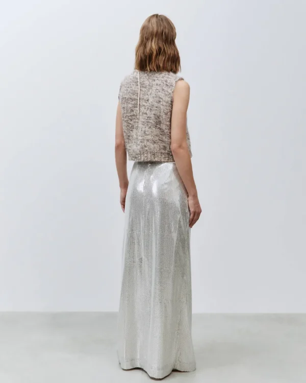 ALYSI GILET IN MAGLIA ANGORA DETTAGLIO RICAMO- Maglie