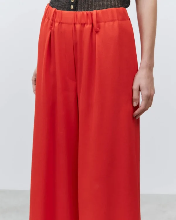 ALYSI PANTALONE WIDE LEG VITA ELASTICA- Pantaloni