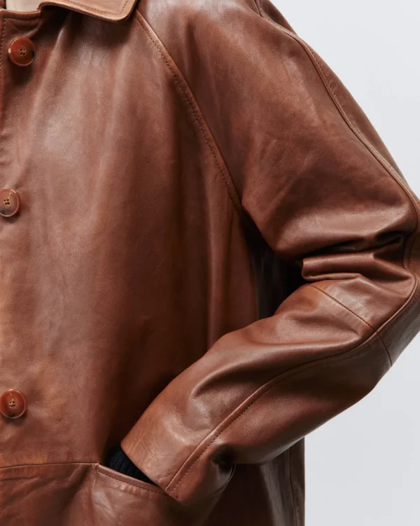 ALYSI TRENCH LUNGO PELLE EFFETTO VINTAGE- Cappotti E Giacche